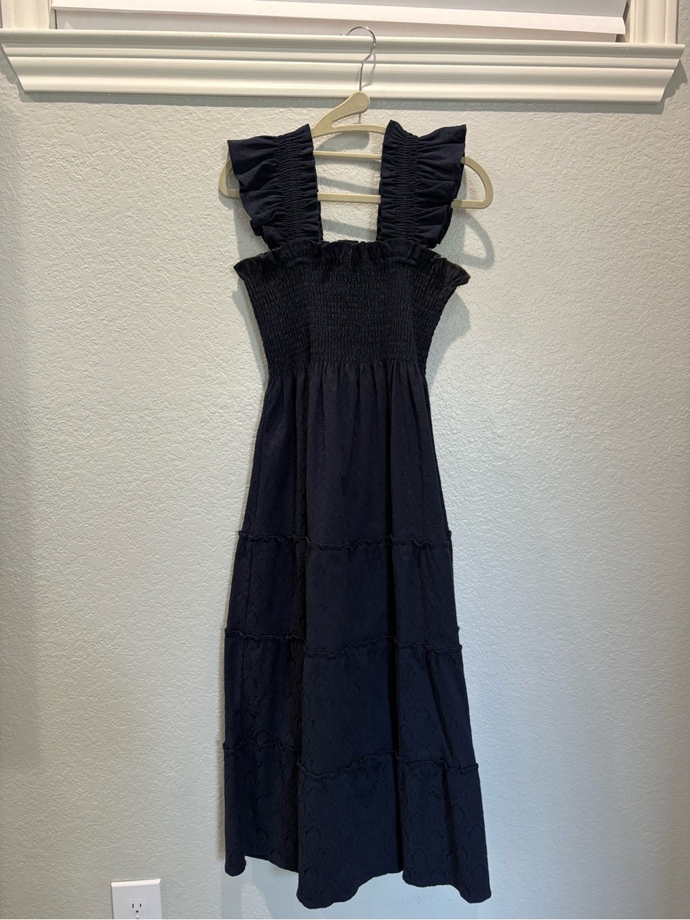Hill House Navy Blue Maxi Dress with Ruffle Straps